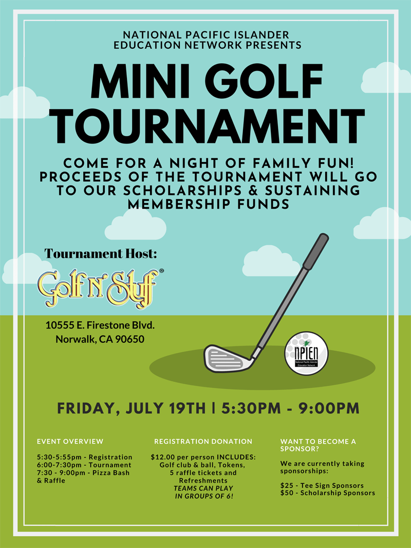 MINIATURE GOLF TOURNAMENT ON JULY 19TH at GOLF N' STUFF NPIEN