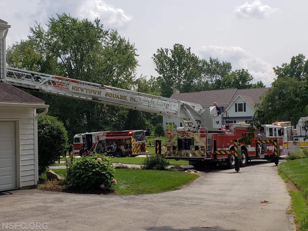 Daytime First Due House Fire Newtown Square Fire Company