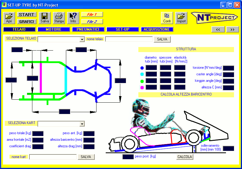 SETUP Tyre optimal pressure kart tyres using acquisition data by NT