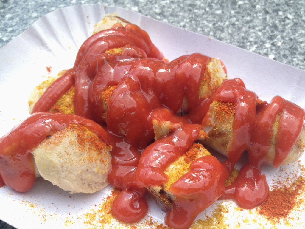 Currywurst a traditional Berlin fast food dish