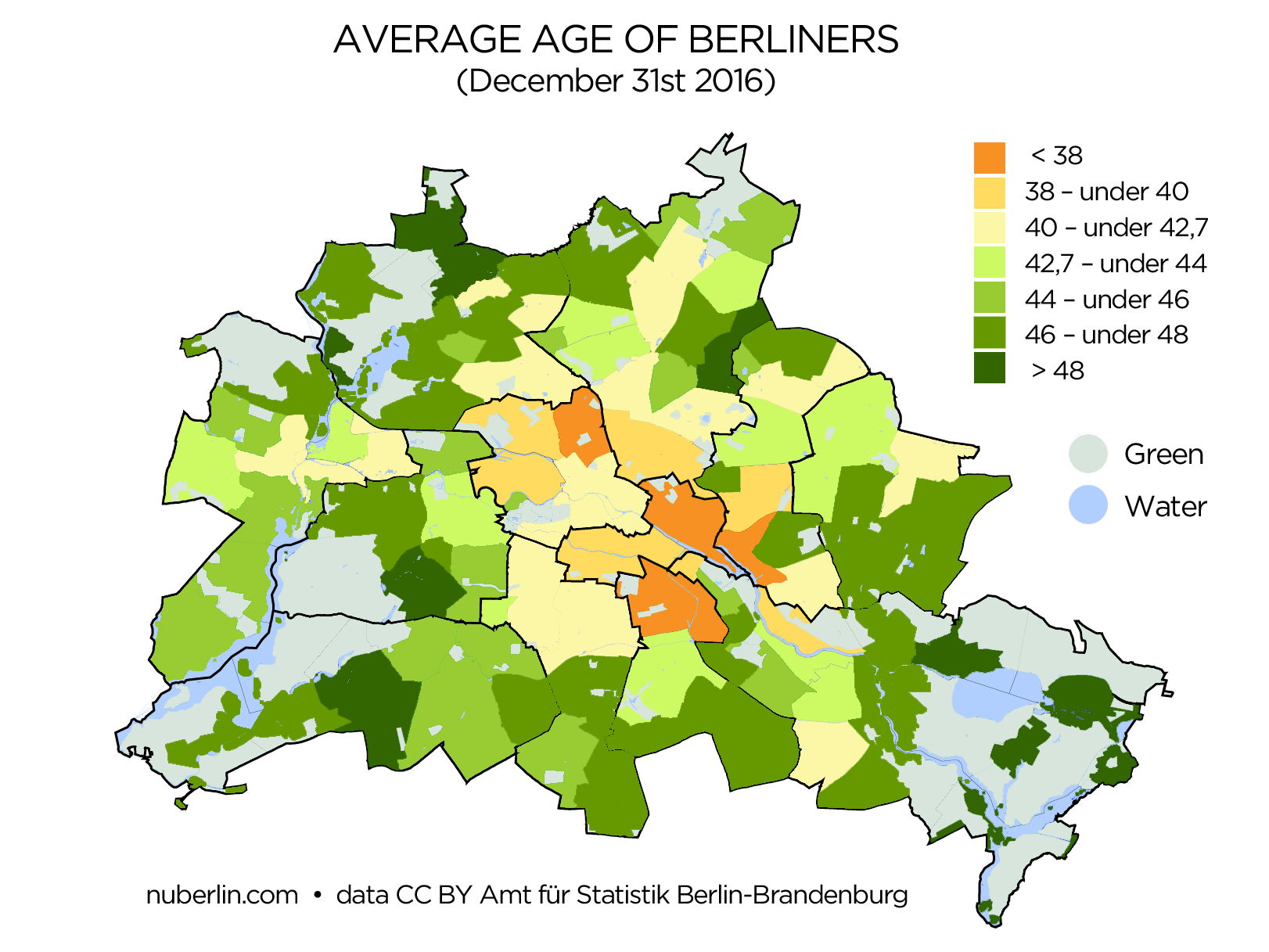 Average age of Berliners (map) nu Berlin