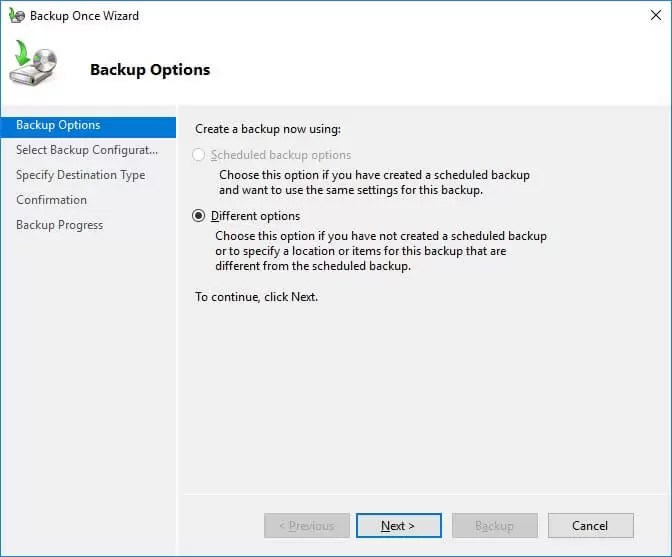 How to Backup and Restore Exchange 2016 using Windows Server Backup