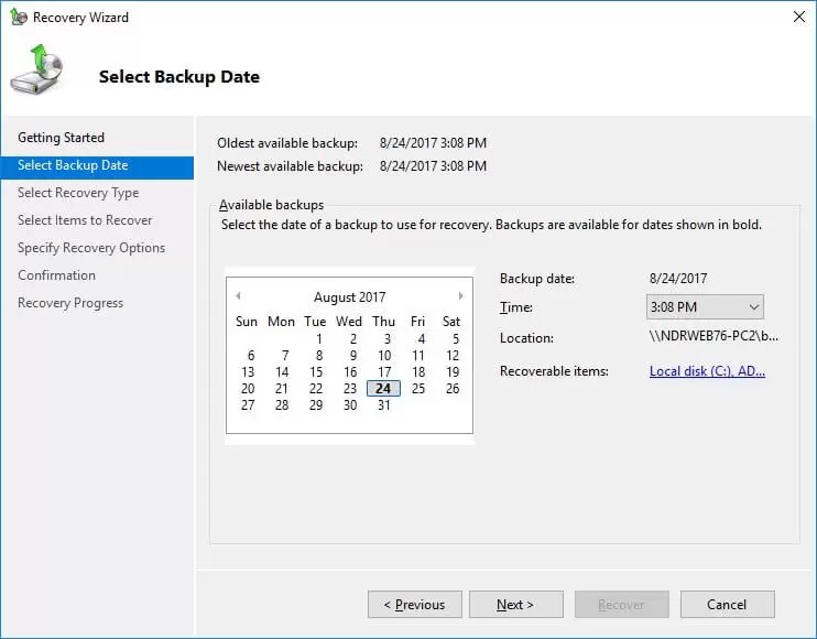 How to Backup and Restore Exchange 2016 Using Windows Server Backup