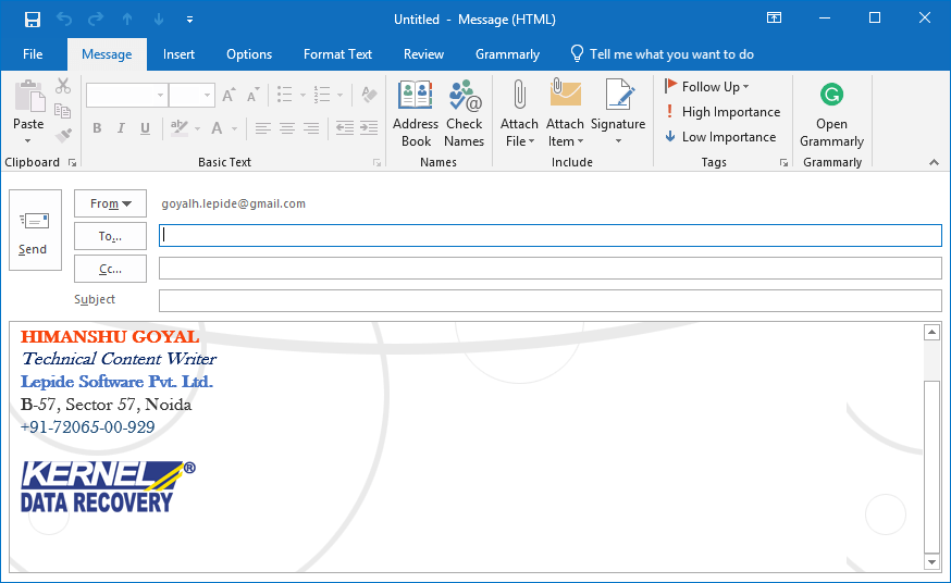 Create and Add Email Signature in MS Outlook 2016