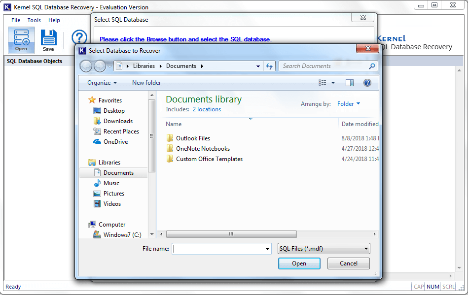 Open and view MDF files without SQL server