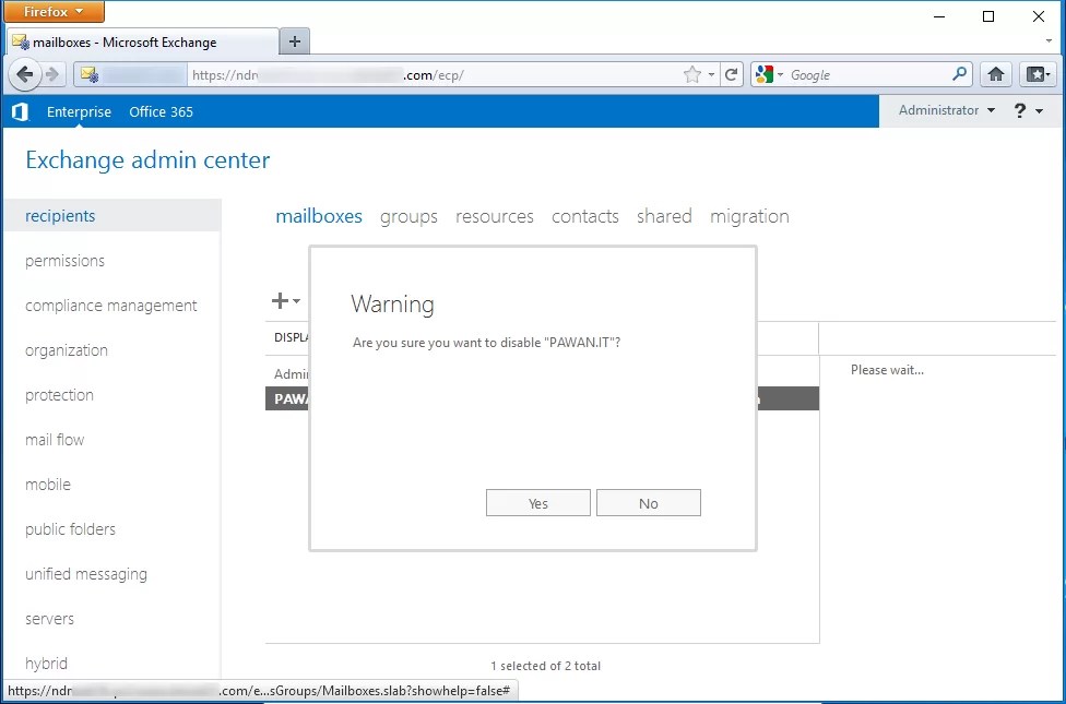 How to delete a mailbox from Exchange Server?