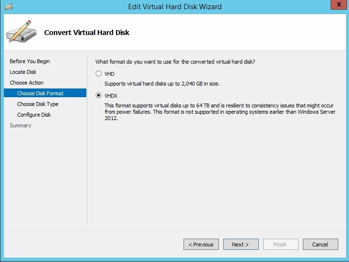 How to convert VHD to VHDX file?