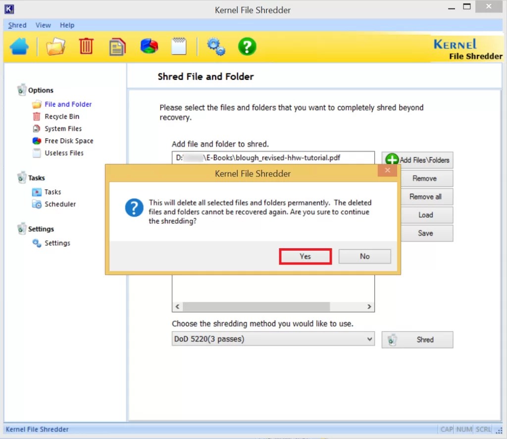 Differences between file deletion and file shredding