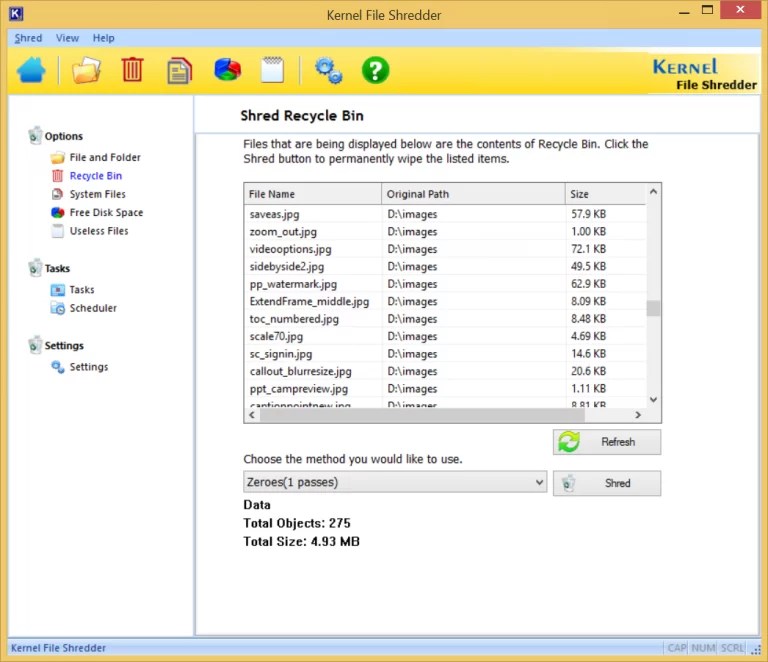 Differences between file deletion and file shredding