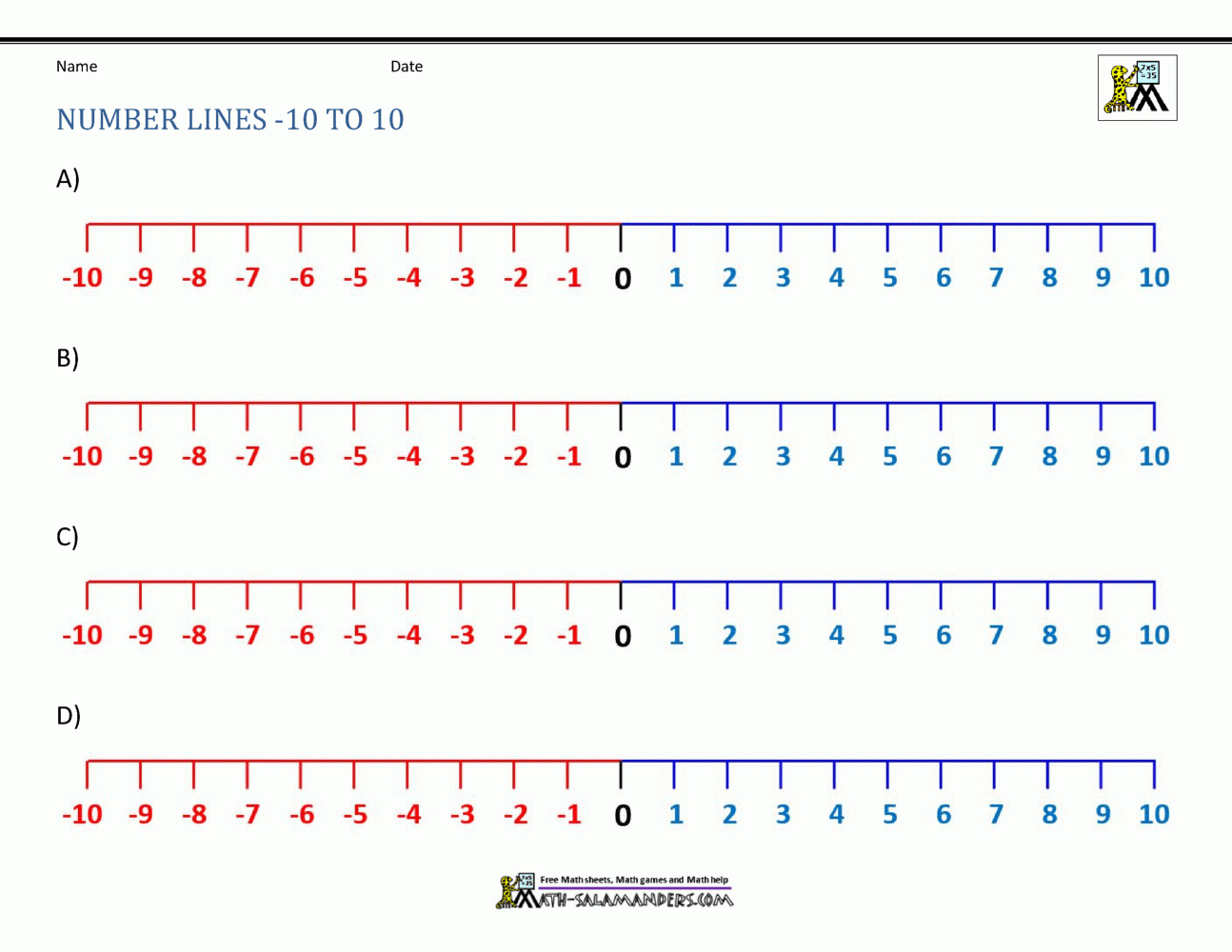 How Negative Numbers Worksheet On Number Line 2022 - NumbersWorksheets.net