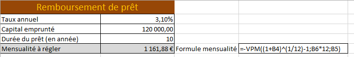 Calcul d'un prêt et d'un échéancier avec Excel Tutoriel
