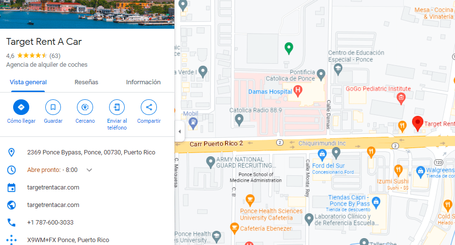 Telefono Target Ponce Pr Servicio a Cliente Oficina, Tiendas, Horarios