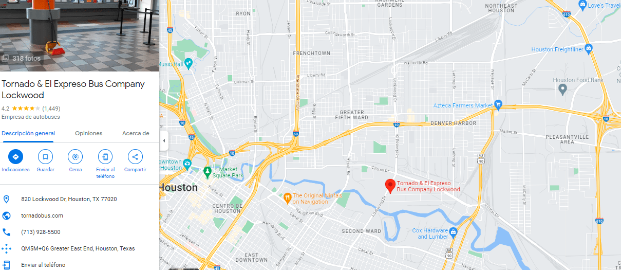 Tornado Bus Lockwood Teléfono Dirección Horarios Station