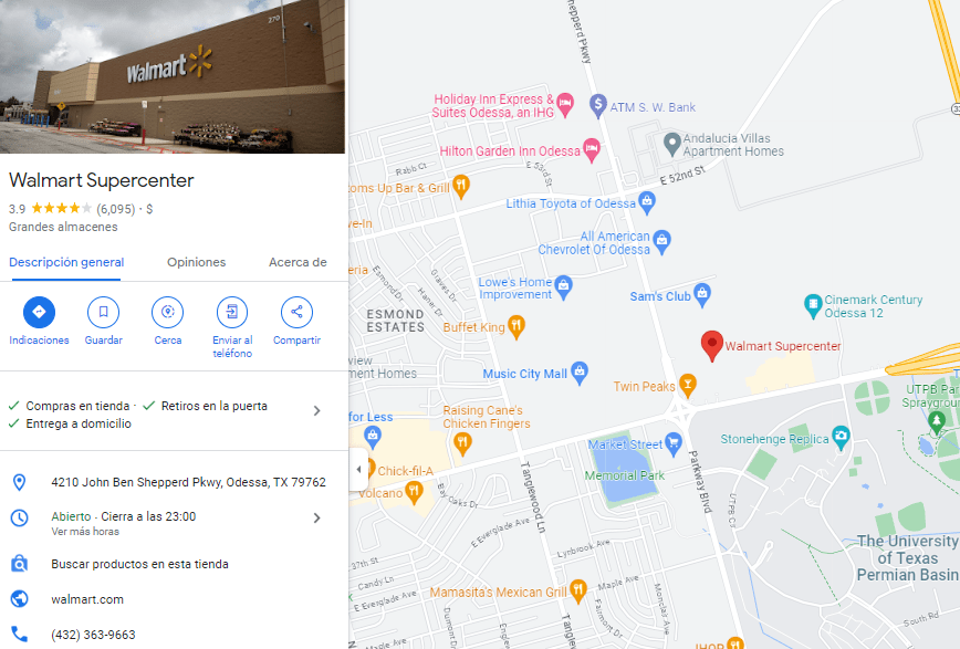 Walmart Odessa Texas USA Ubicaciones tiendas, direcciones