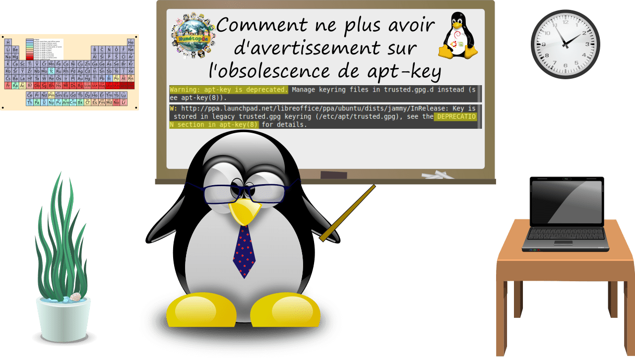 Comment corriger l'avertissement “aptkey is deprecated” Numétopia