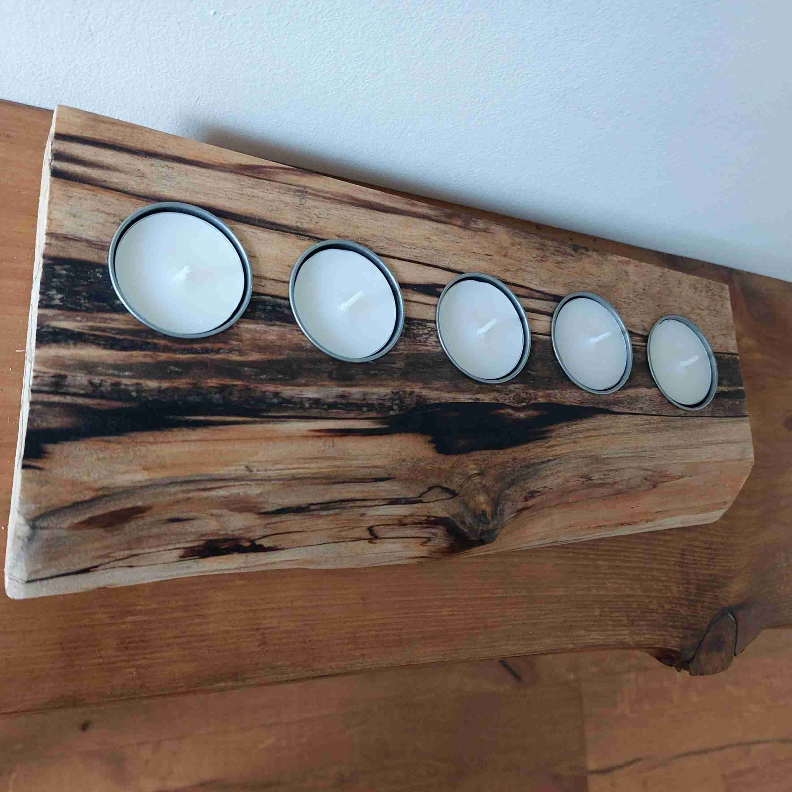 Stunning Live Edge Spalted Wood Tealight/Candle Holders Numonday