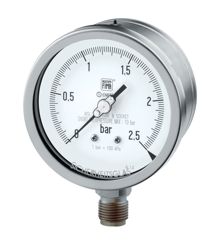 Bourdon tube “solidfront” pressure gauges HEAVY WORK DS 4”, 6” (100