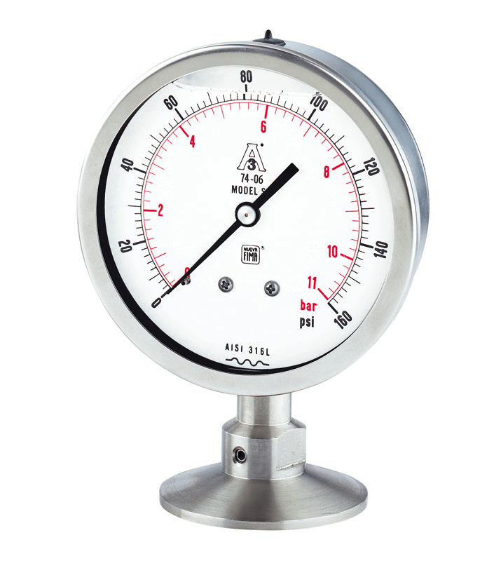 Sanitary pressure gauges DS 2.5”, 4” (63100mm) Nuova Fima