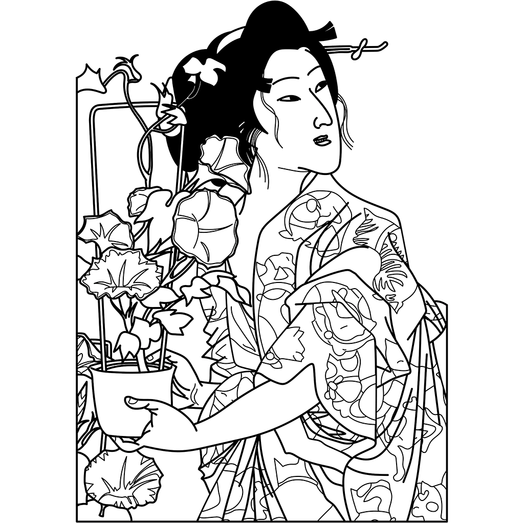 六月 人物の塗り絵 ぬりえり