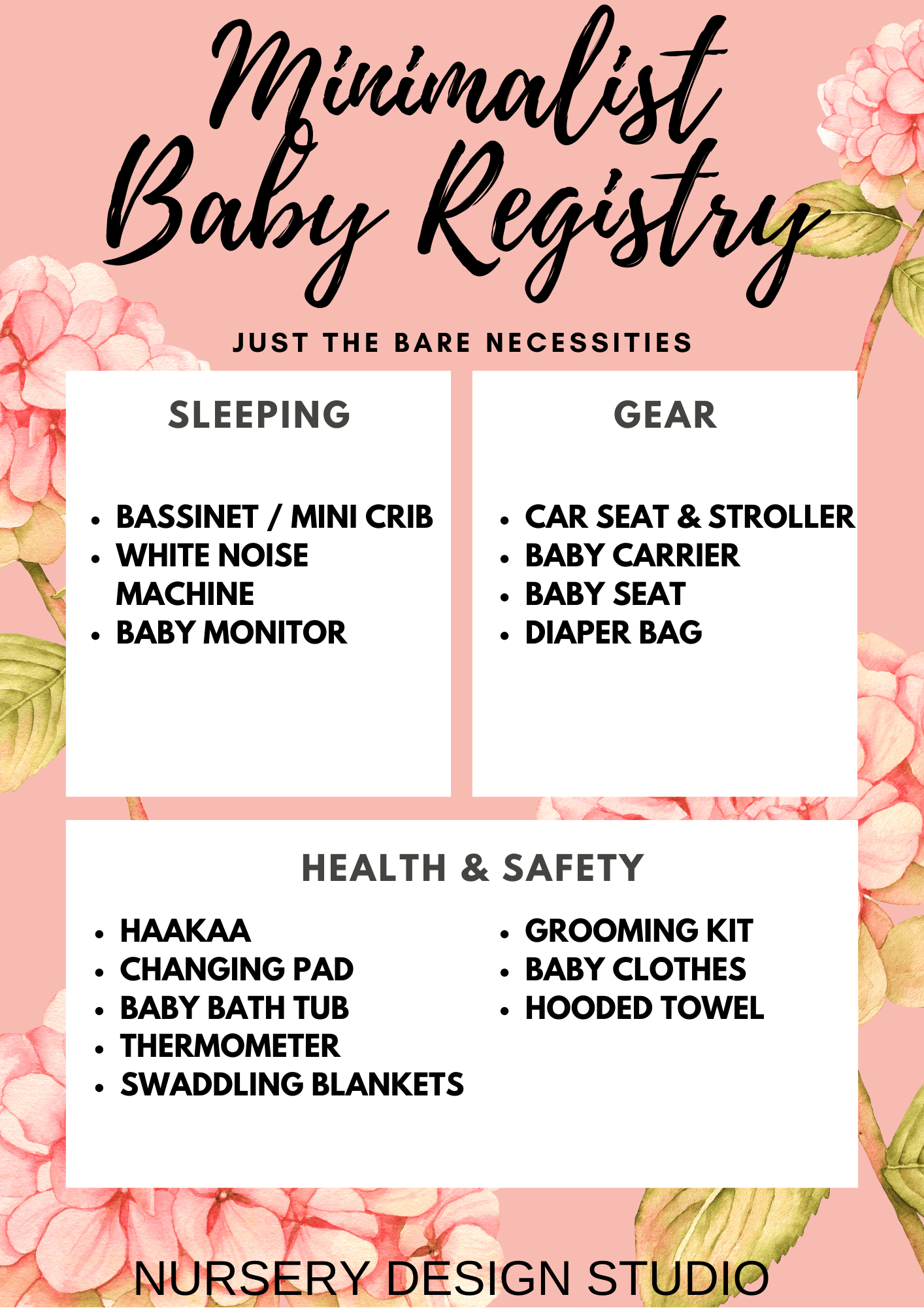 MINIMALIST BABY REGISTRY CHECKLIST WITH JUST THE BARE NECESSITIES