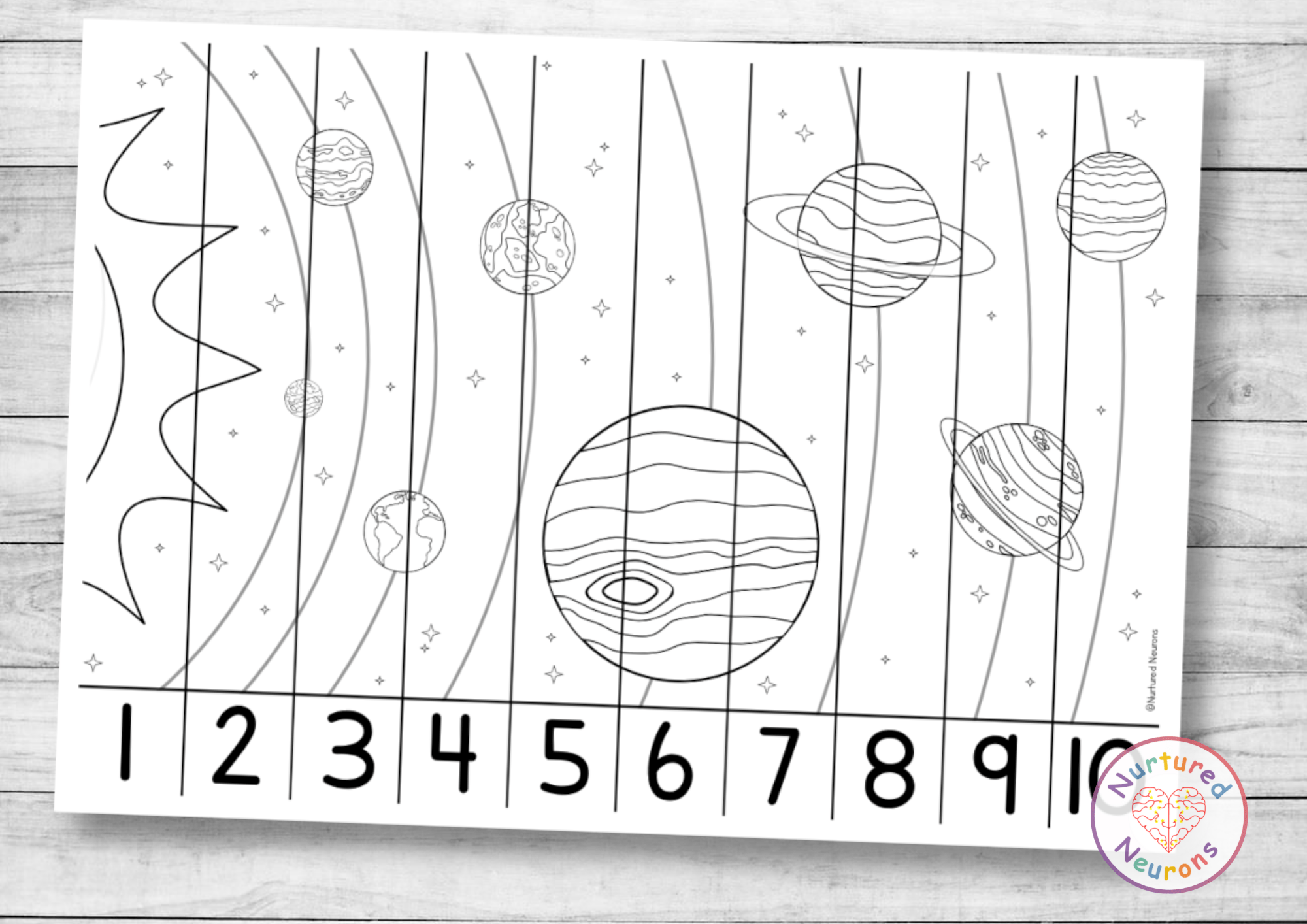 Solar System Number Sequencing Puzzle (Printable PDF) Nurtured Neurons
