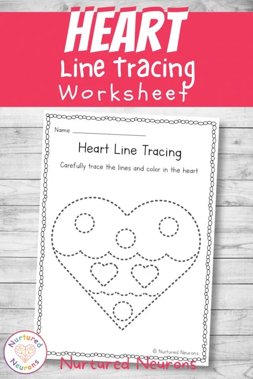 Lovely Heart Tracing Worksheet (Preschool Printable) Nurtured Neurons