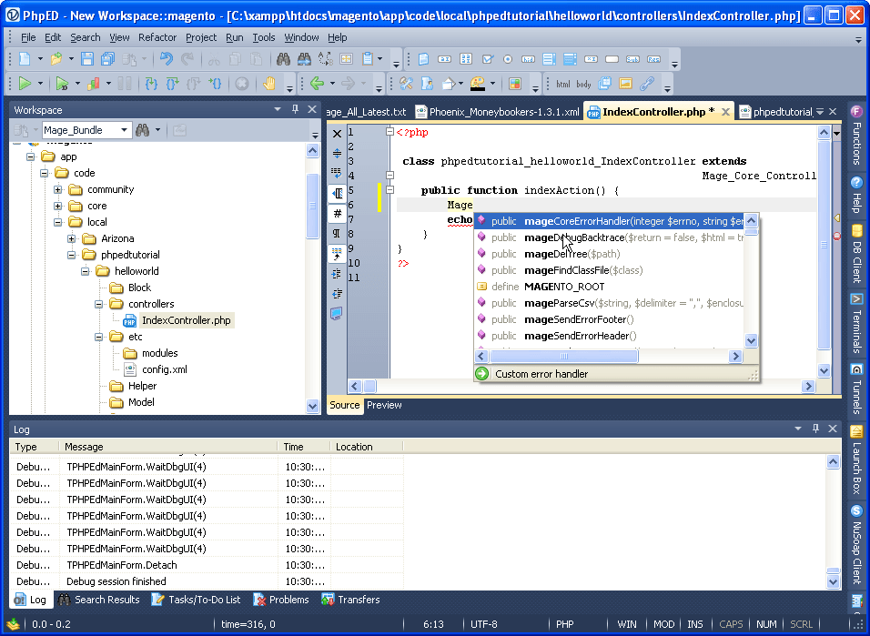 PHP Framework IDE PhpED for Magento