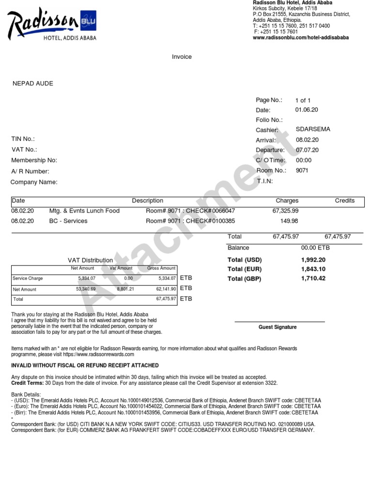 Radisson Hotel Receipt Template Radisson Hotel Receipts nuTemplates