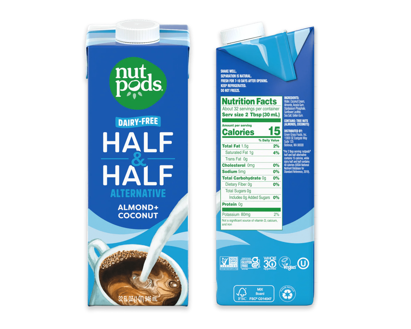 Half & Half nutpods DairyFree Creamer