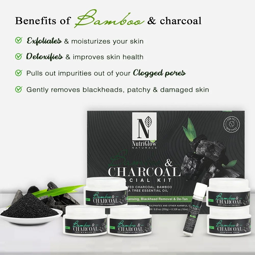 Nutriglow Natural Activated Bamboo Charcoal Facial Kit Nutriglow