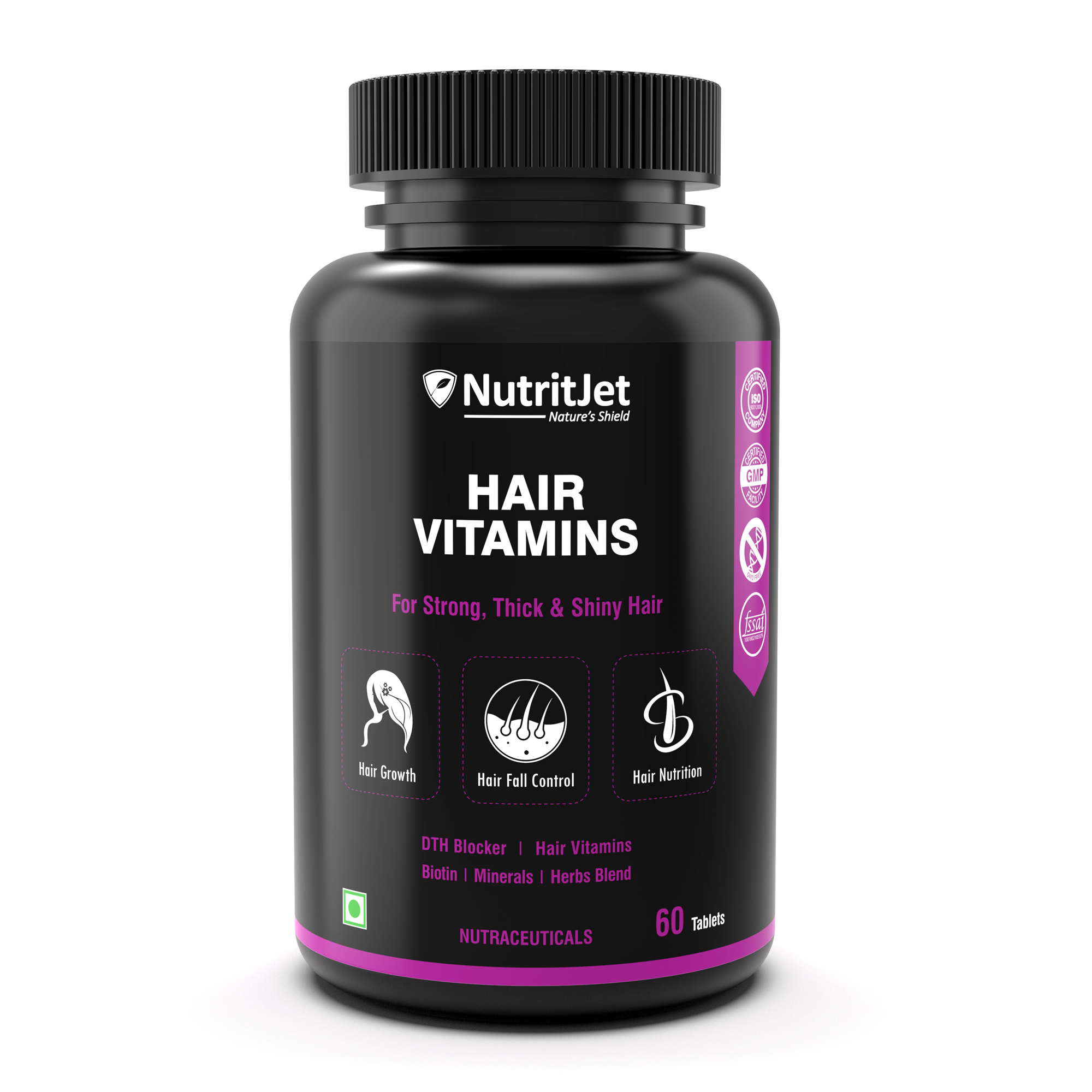 NutritJet Hair Vitamins With DHT Blocker, Biotin, Multivitamins for