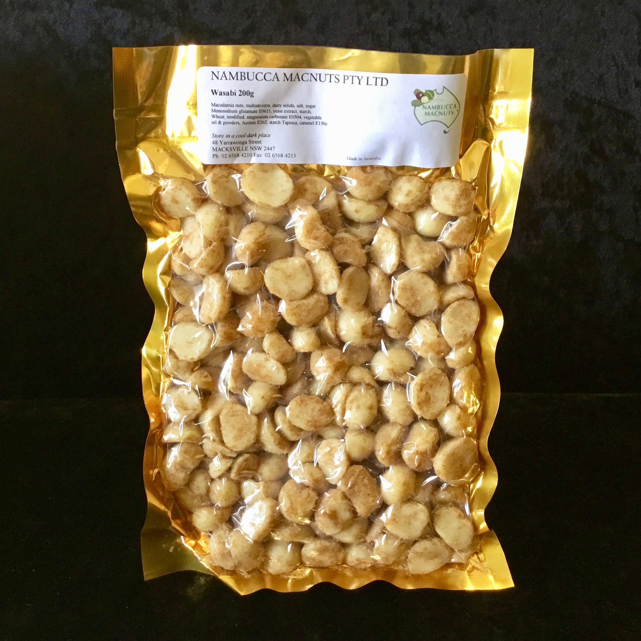 Wasabi Macadamias 200g Nuts, Snacks & Fresh Flowers