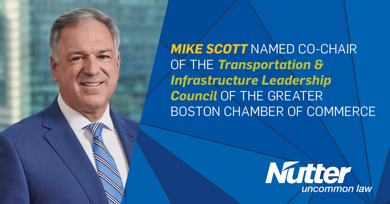 Mike Scott Named CoChair of the Transportation & Infrastructure
