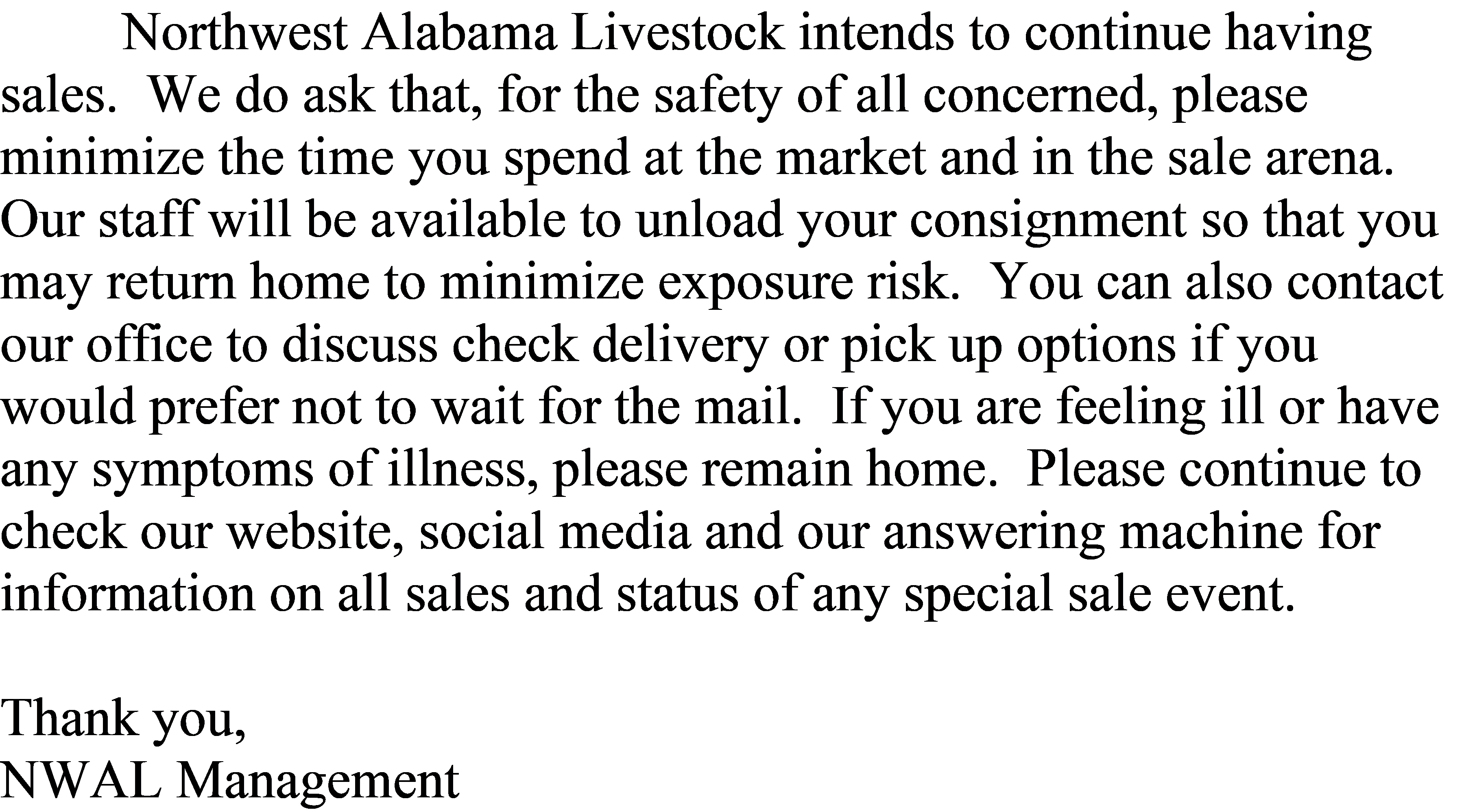 Russellville Northwest Alabama Livestock My Application