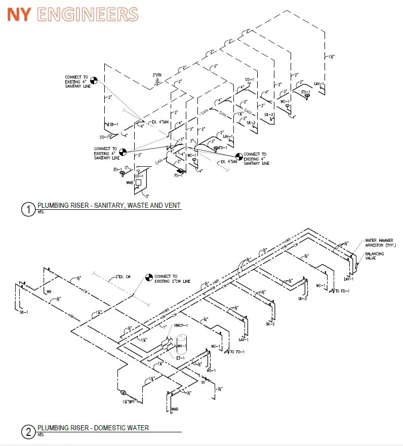 Plumbing Riser Diagram | Plumbing Services - NY Engineers