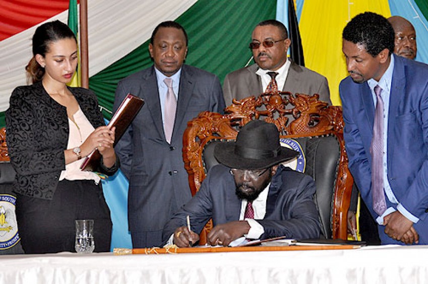 IGAD leaders pursued Salva Kiir to Juba to sign a peace agreement he refused to sign in Addis Ababa, Ethiopia(Photo: file)