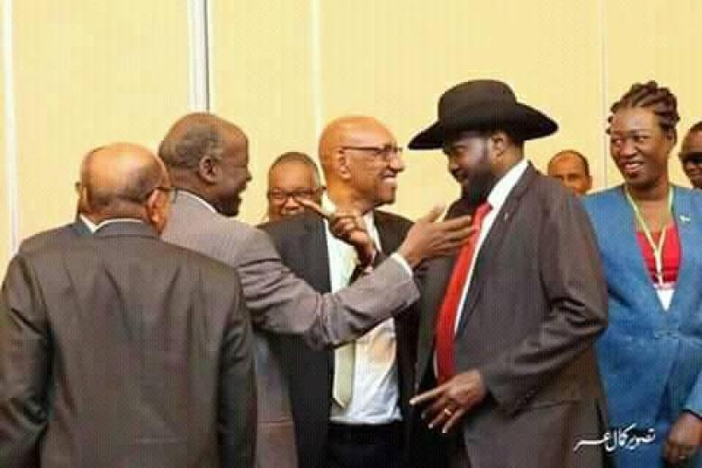 Dr. Lam Akol meeting Salva Kiir in Addis Ababa, months after fleeing Juba, South Sudan(Photo credit: file)