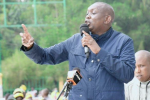 Kapseret member of parliament , Hon. Oscar Sudi speaking to supporters in his constituency(Photo credit: supplied)