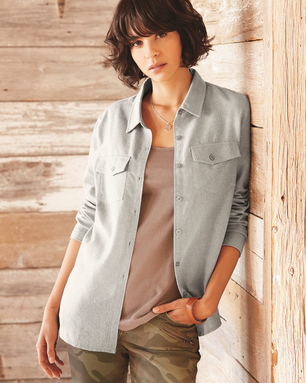 Burnside 5200 Women's Long Sleeve Solid Flannel Shirt 23.12