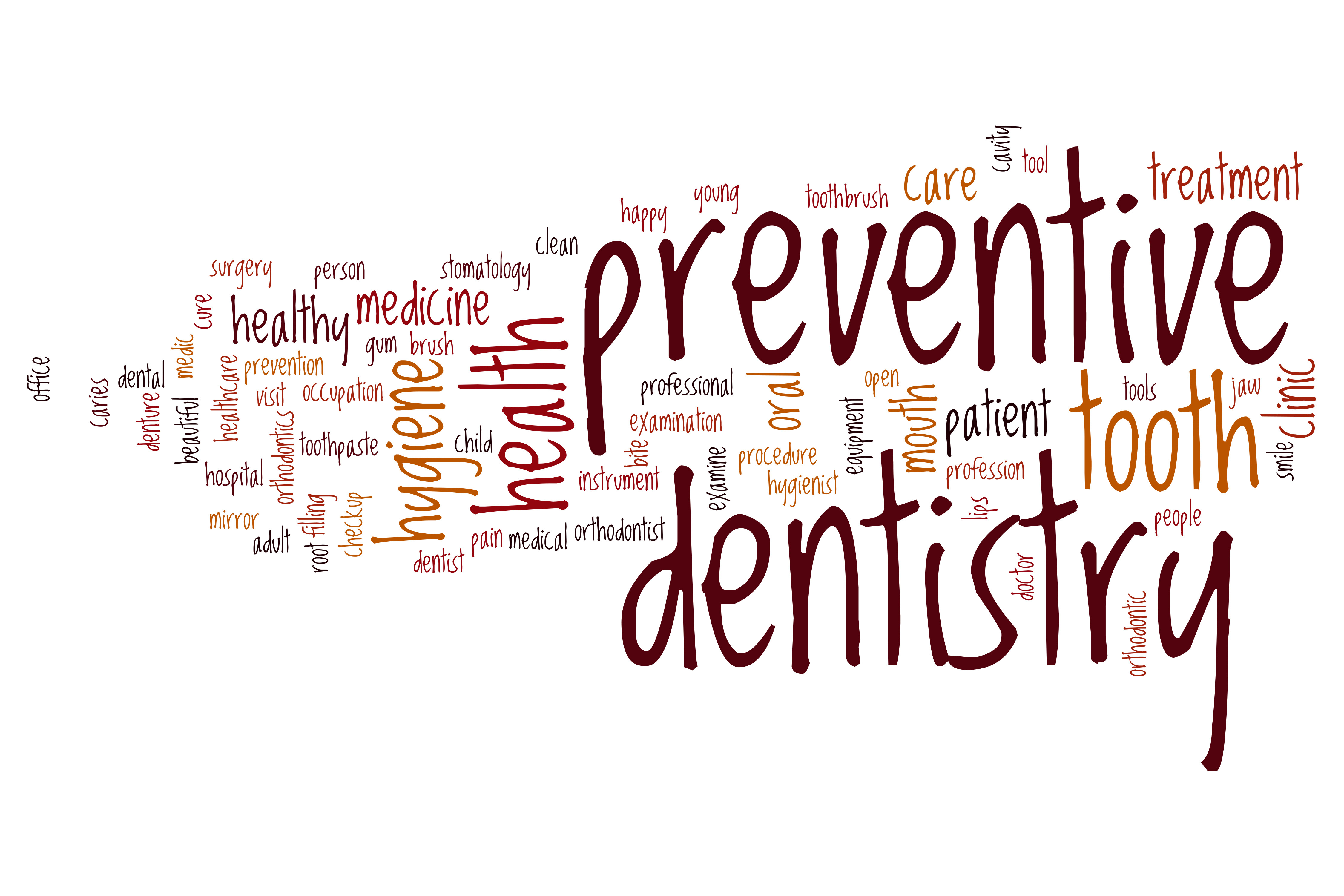 Preventive dentistry word cloud Nelson Y. Howard, D.D.S