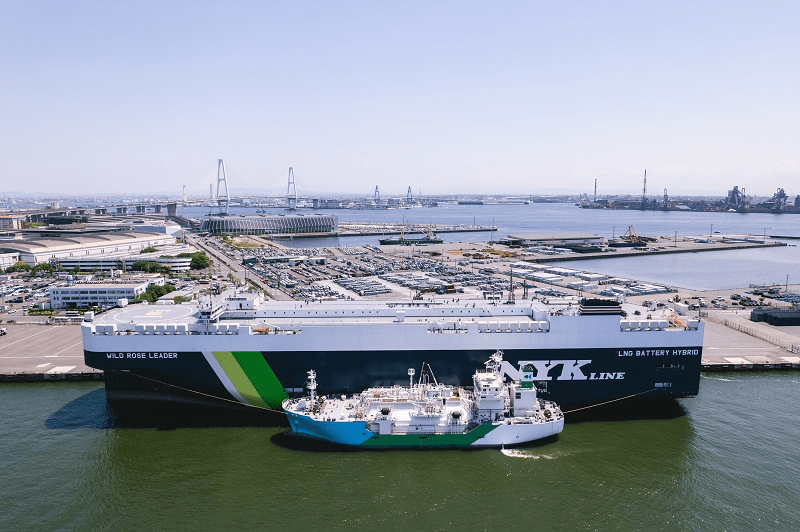 NYK’s 4th LNG fueled RORO vessel, Wild Rose Leader, makes first visit
