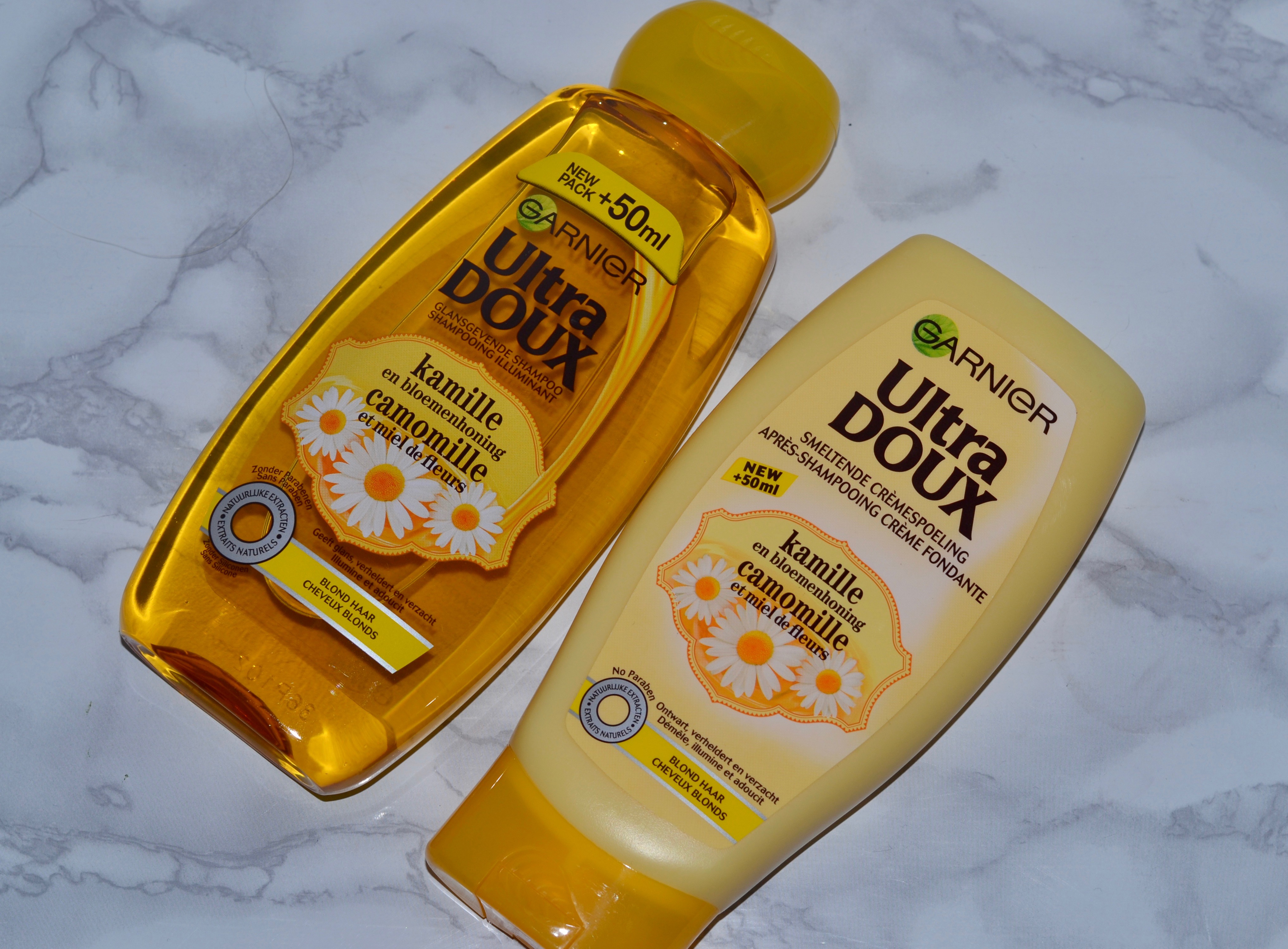 Stralend Blond Haar Met De Garnier Ultra Doux Kamille & Bloemenhoning Shampoo En Conditioner!