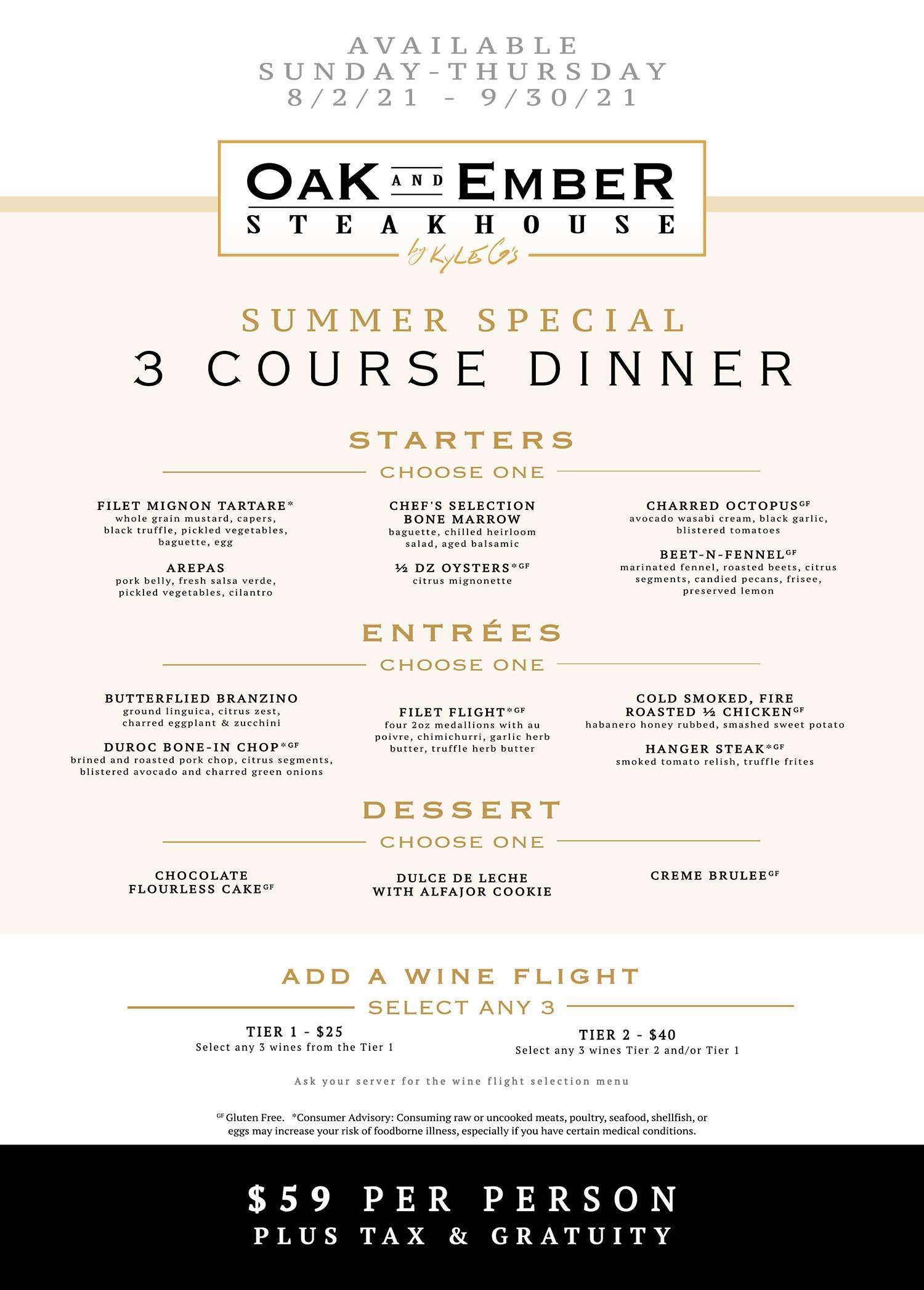 Summer Special Oak & Ember Steakhouse