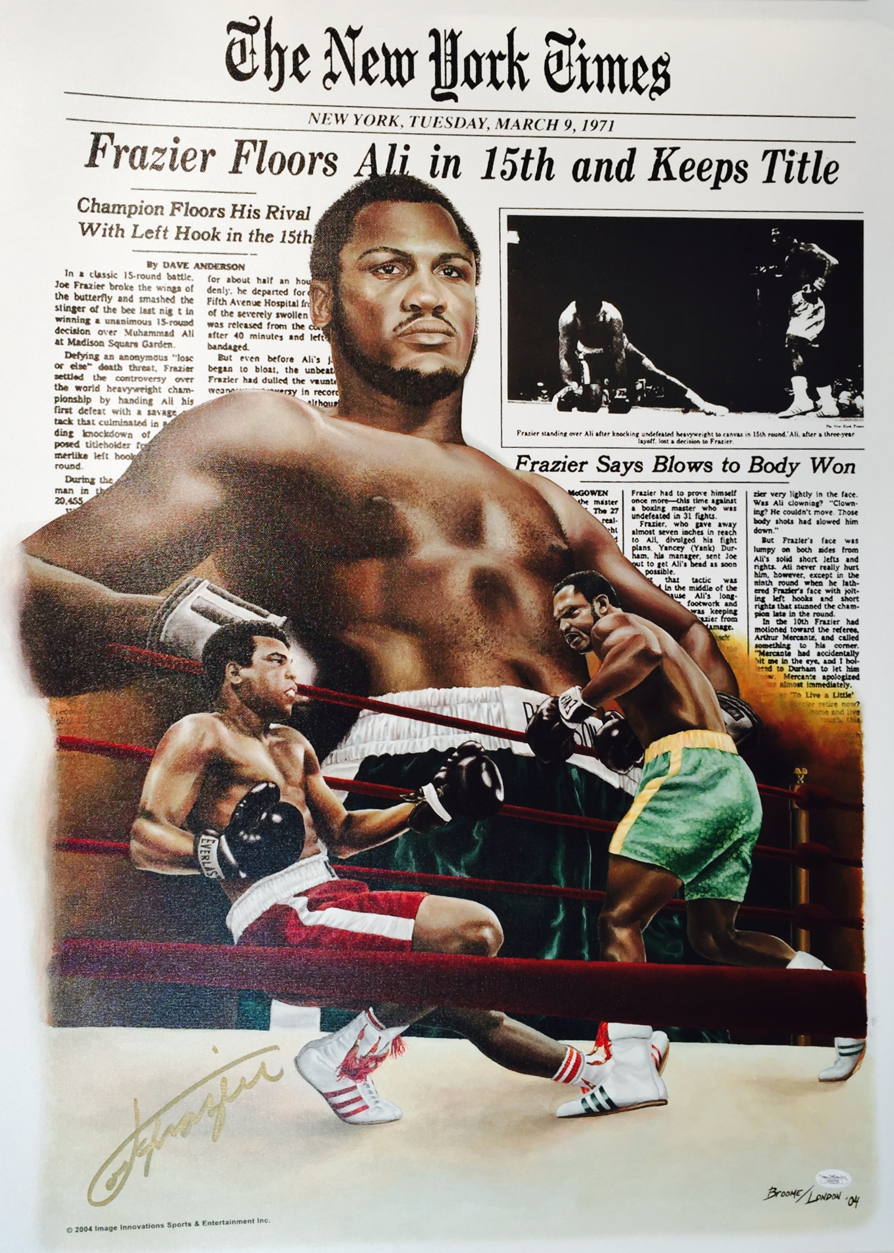 Lot Detail Joe Frazier Signed Doug London Limited Edition Canvas