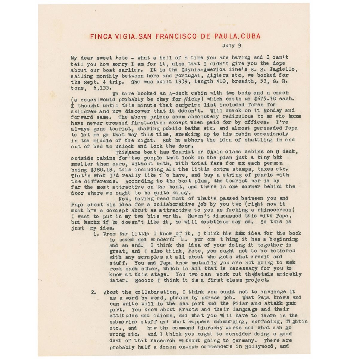 Lot Detail Ernest Hemingway