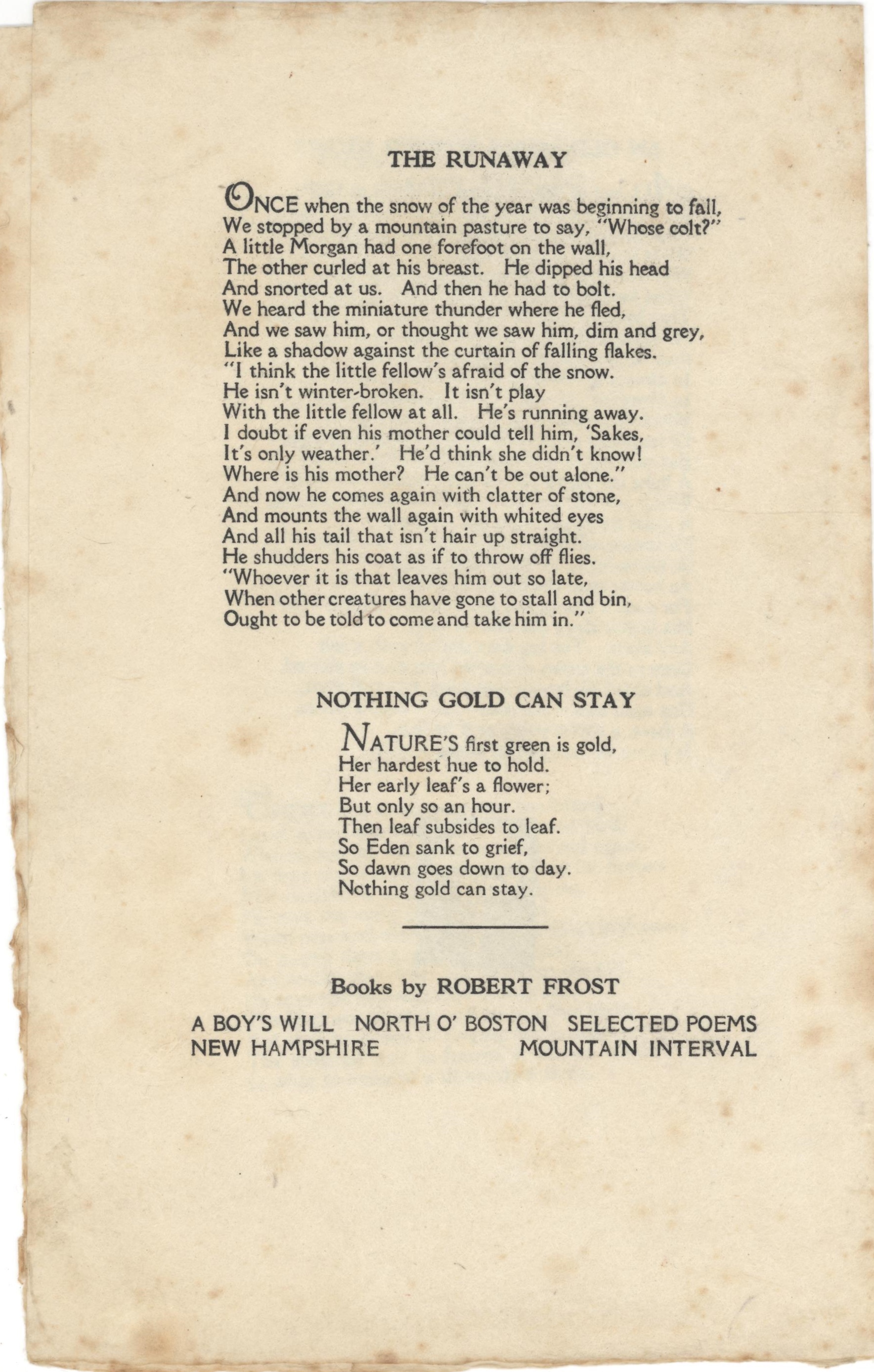 Lot Detail Robert Frost Several Short Poems