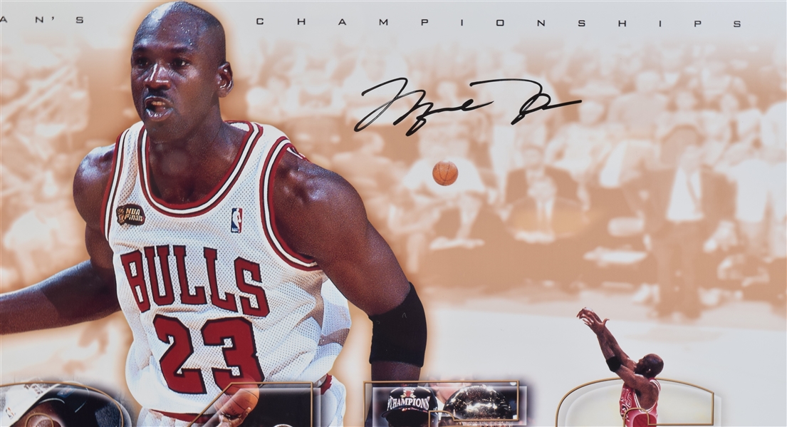 Lot Detail Michael Jordan Championships Signed Poster