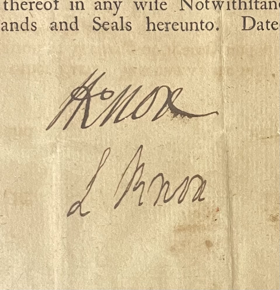 Lot Detail Rare Henry Knox & wife Lucy Knox sell land in Long Island