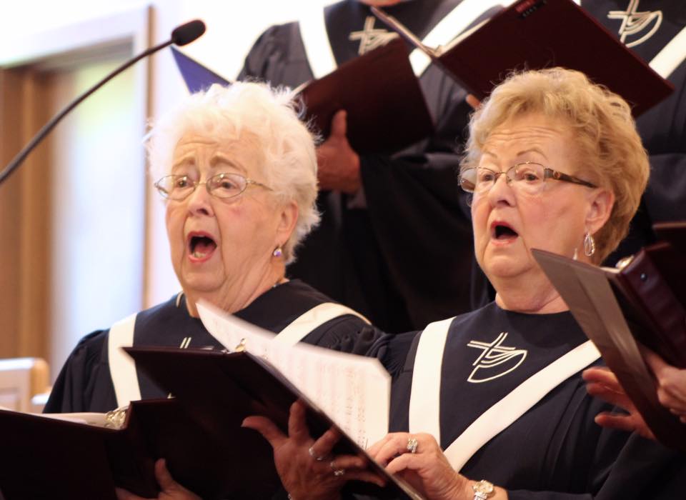 Adult Choir singing Oak Grove Church of the Brethren
