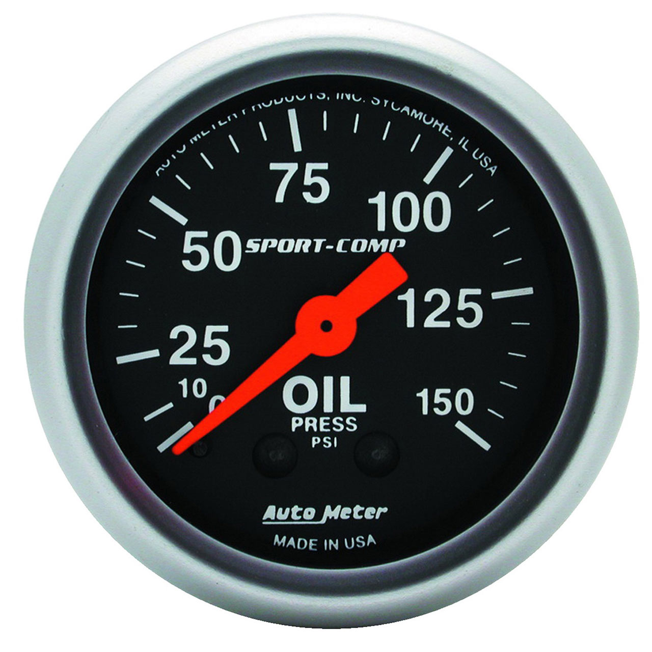 AutoMeter Sport Comp Series Oil Pressure Gauge (52mm, 0150 PSI)